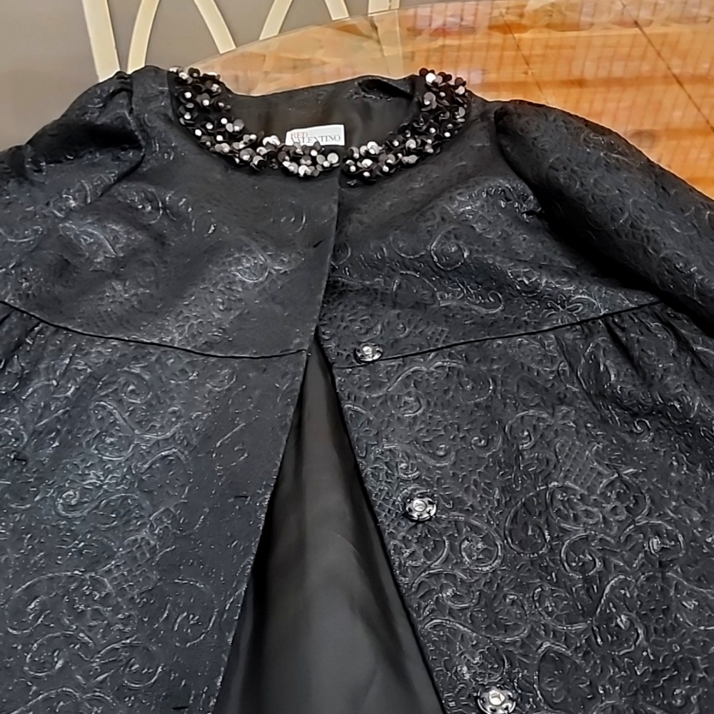 Black evening long jacket